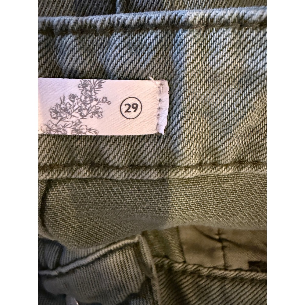 Altard State Jeans Women 29 Olive Green Distressed Wide Leg Crop Pants NWT - Picture 11 of 13